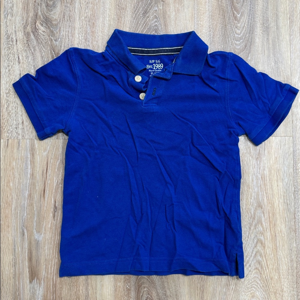 Place Royal Blue Polo with Cream Buttons